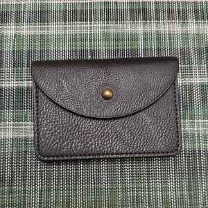 Black Faux Leather Card Holder